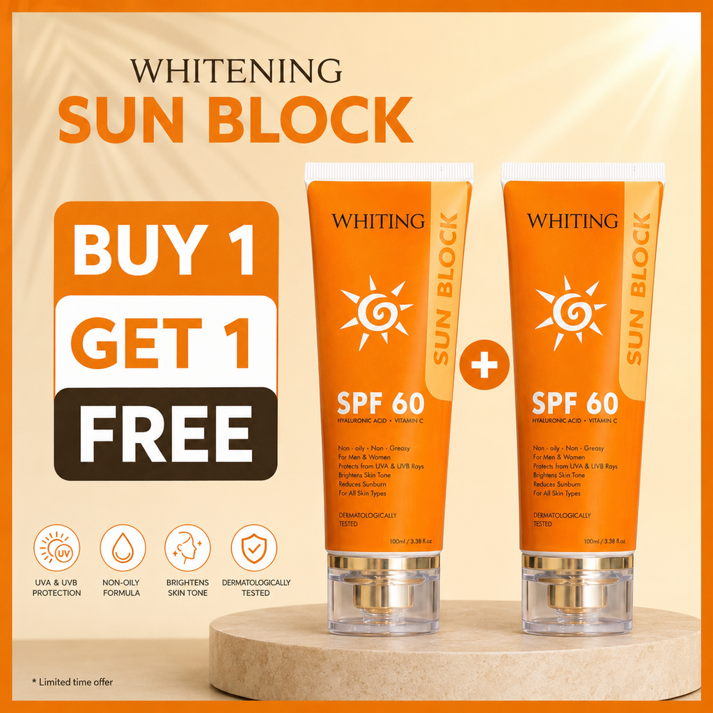 Whiting Sun Block SPF 60 – Whitening & Brightening Sunscreen | UVA/UVB Protection | Buy 1 Get 1 Free