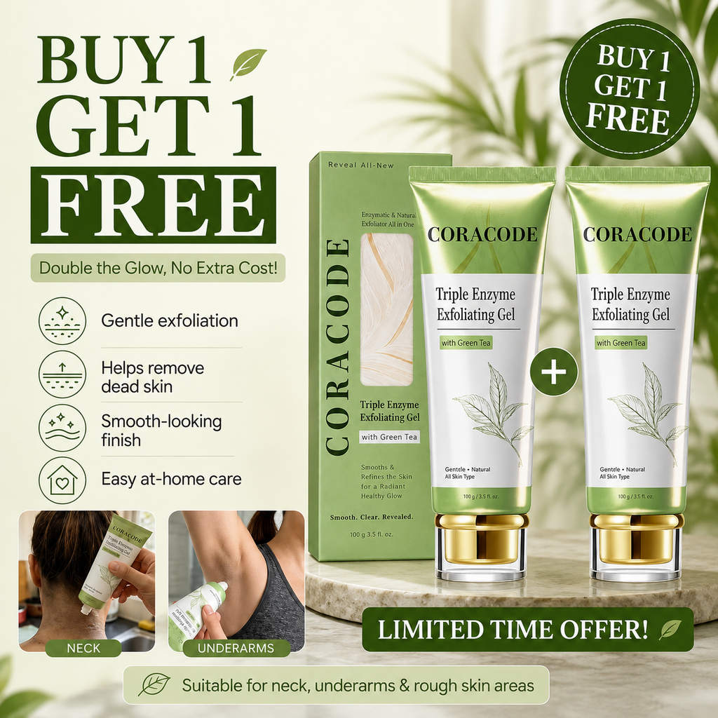 Coracode Triple Enzyme Exfoliating Gel with Green Tea (Buy 1 Get 1 Free)