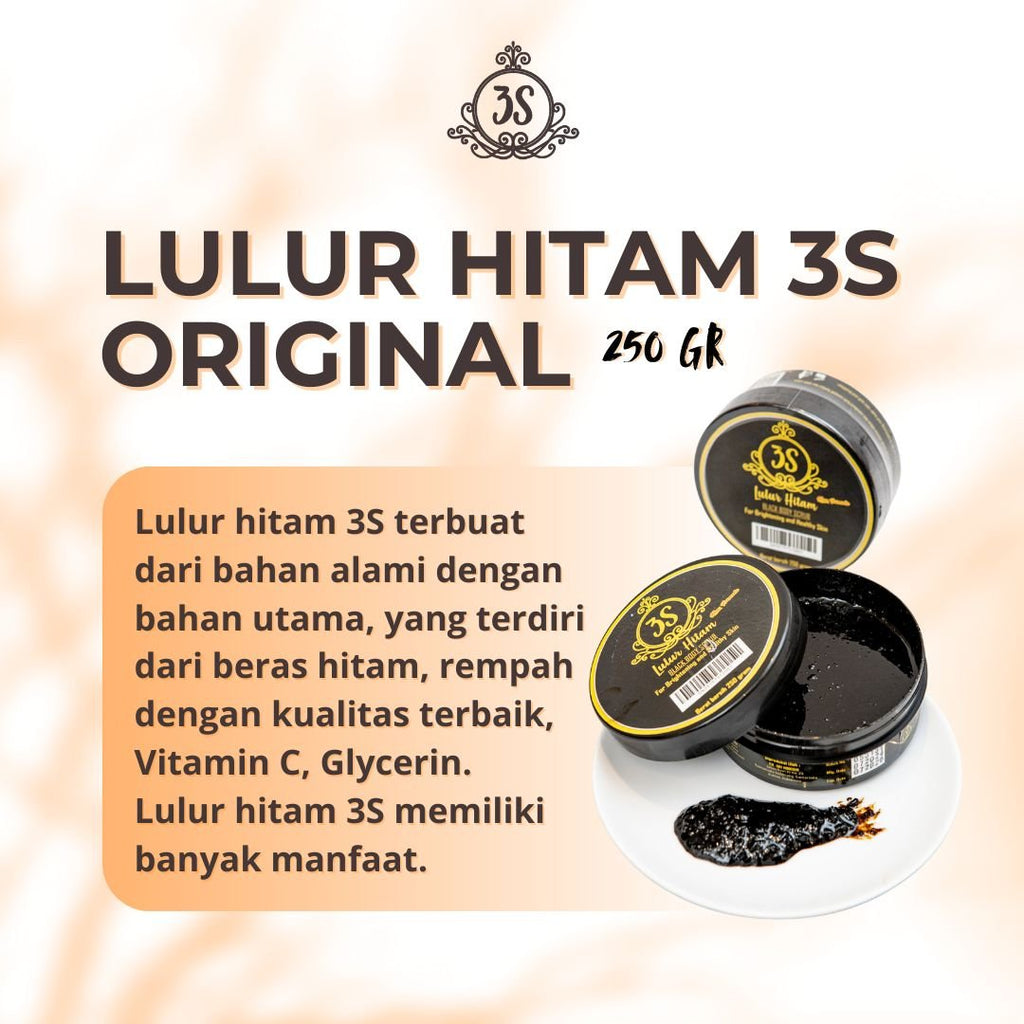 Lulur Hitam 3S (Black Rice Scrub) Top Selling🔥