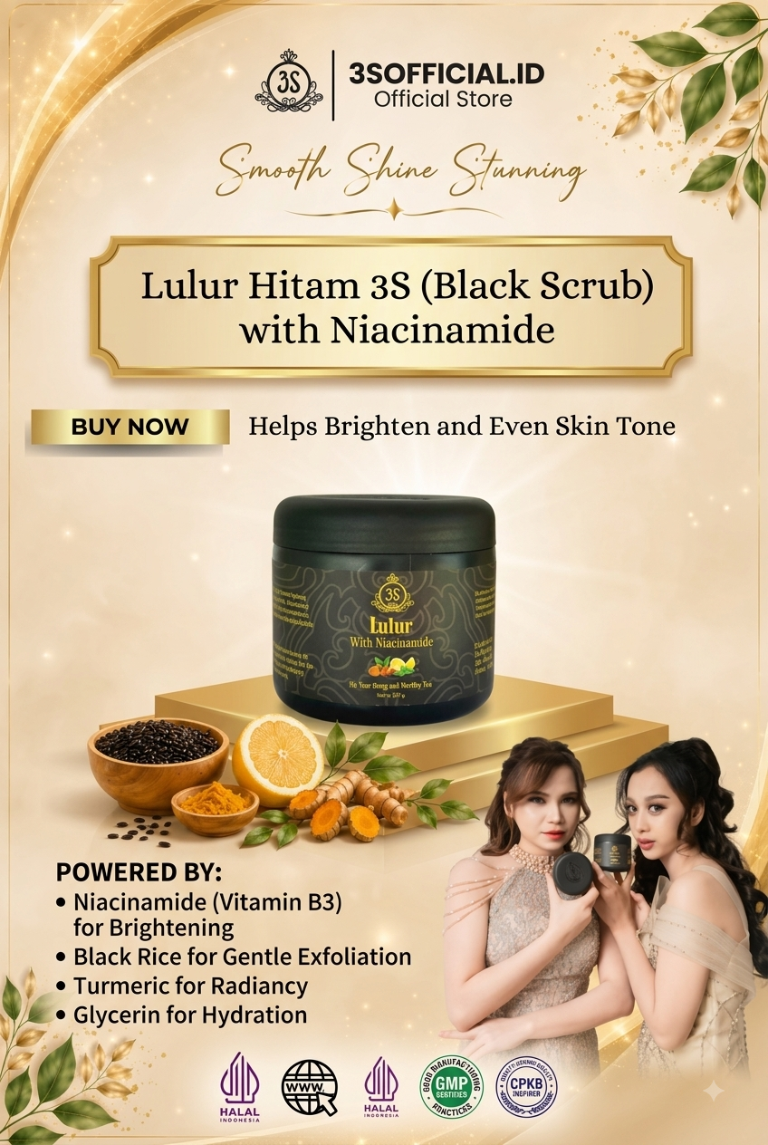 Lulur Hitam 3S (Black Rice Scrub) Top Selling🔥