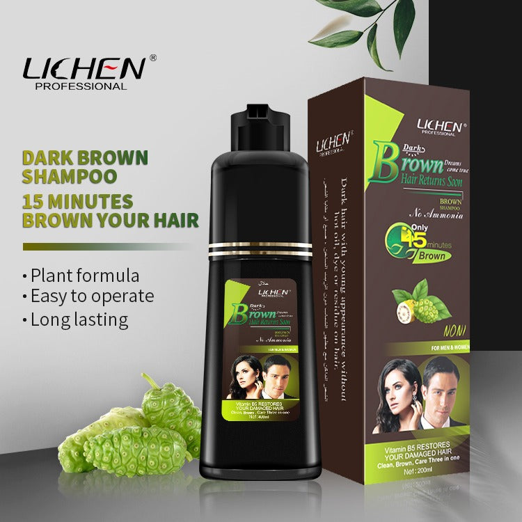 Lichen Brown Hair Color Shampoo 400 ML